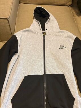 Men's Grey & Black Red Ape Hooded Zip Jacket